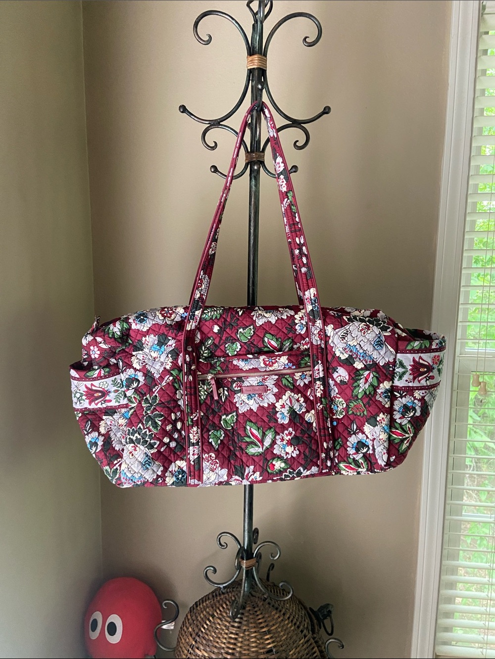 Vera Bradley Large Iconic Travel Duffel burgundy bohemian